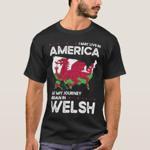 Camiseta Cidadania americana do nascer Welsh Wales
