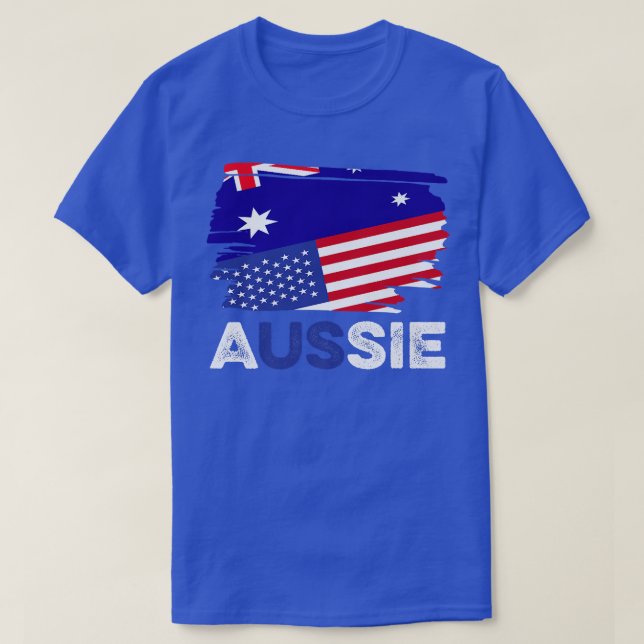 Camiseta Cidadania dupla Austrália Aussie American Cidadão (Frente do Design)
