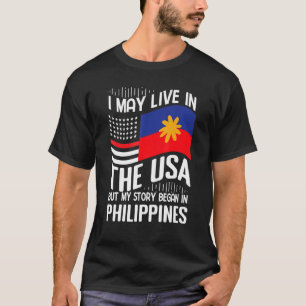 Camiseta Cidadania Dupla Filipinas Bandeira Americana EUA F