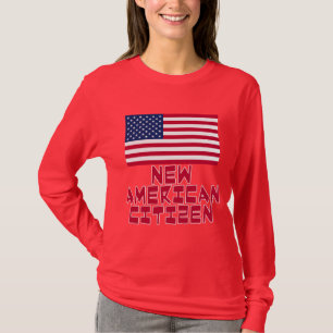 Camiseta Cidadão americano novo com bandeira americana