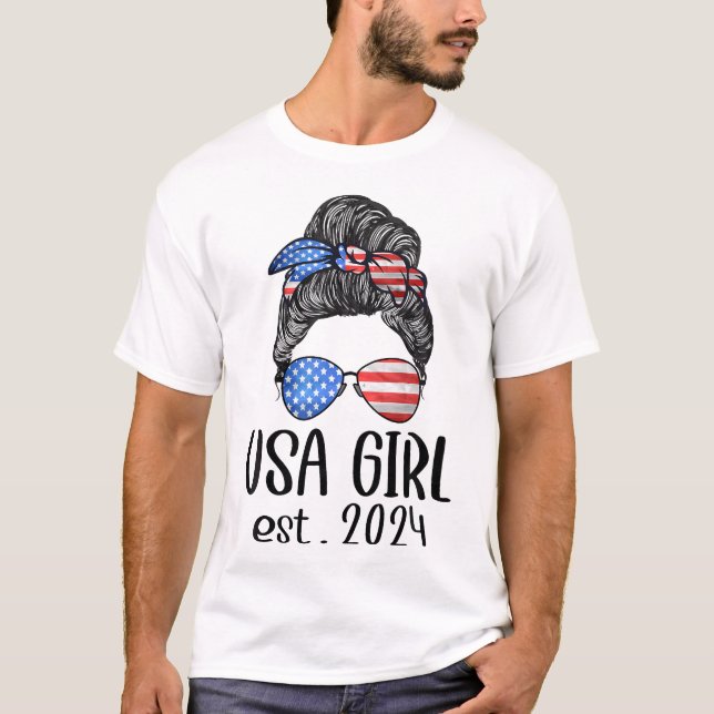 Camiseta Cidadão Dos Eua Est 2024 Nova Cidadania Americana  (Frente)