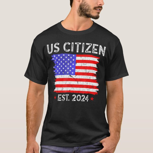 Camiseta Cidadão Dos Eua No Est 2024, Estados Unidos Bandei (Frente)