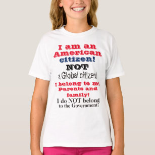 Camiseta Cidadão nao global americano do cidadão dos miúdos