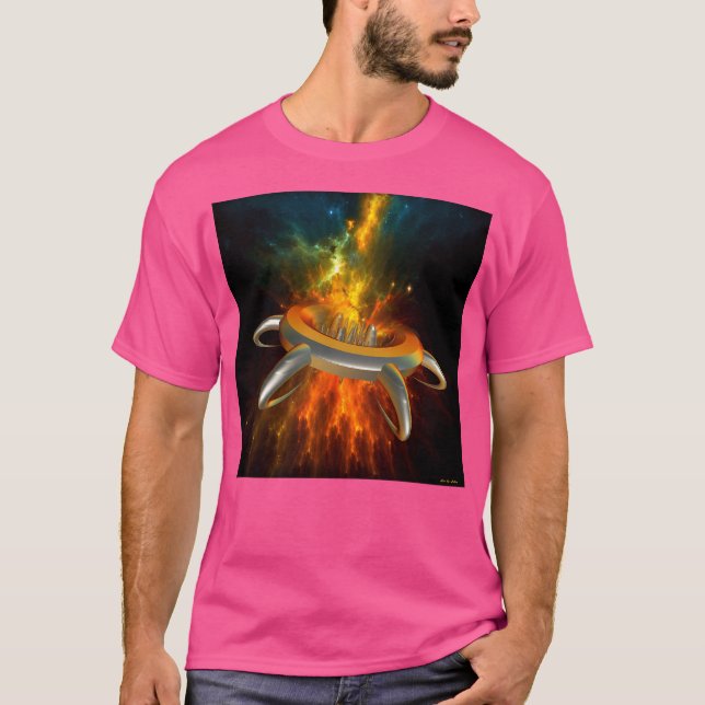 Camiseta Cidade alienígena No Espaço (Frente)