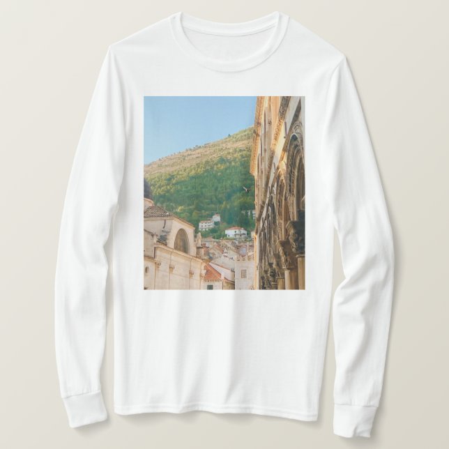 Camiseta Cidade antiga de Dubrovnik (Frente do Design)
