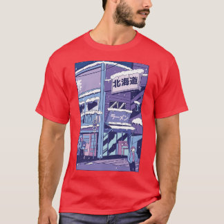 Camiseta Cidade Coberta Por Neve Neva Edifício De Inverno