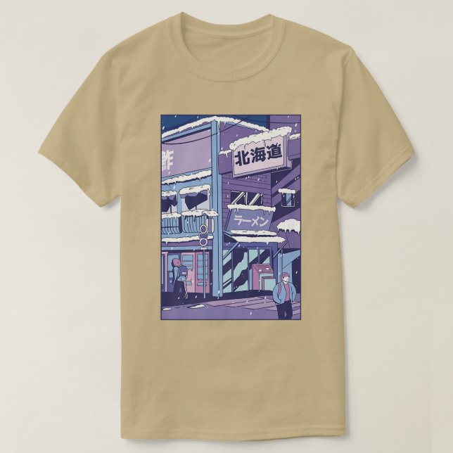 Camiseta Cidade Coberta Por Neve Neva Edifício De Inverno (Frente do Design)