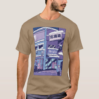 Camiseta Cidade Coberta Por Neve Neva Edifício De Inverno