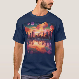 Camiseta Cidade Cósmica vintage
