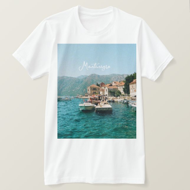 Camiseta Cidade costeira de Perast, Montenegro (Frente do Design)