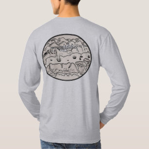 Camiseta Cidade Costeira Histórica, Montanhas & Navios à Ve