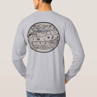 Camiseta Cidade Costeira Histórica, Montanhas & Navios à Ve