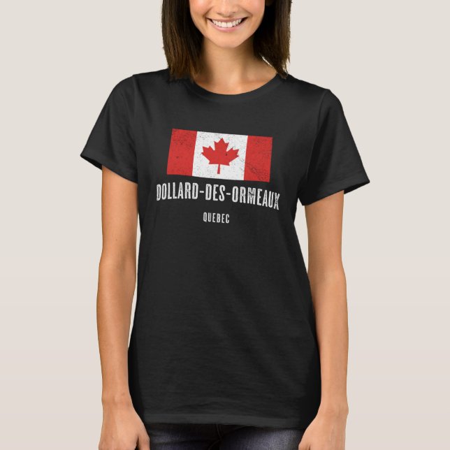 Camiseta Cidade da Bandeira de Dollard des Ormeaux CANADA (Frente)