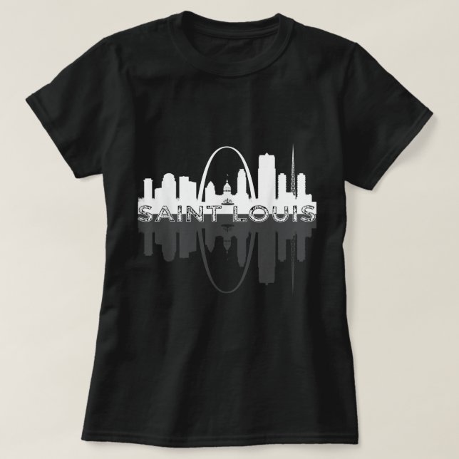 Camiseta Cidade da Rua Louis Missouri Skyline Art Gateway A (Frente do Design)