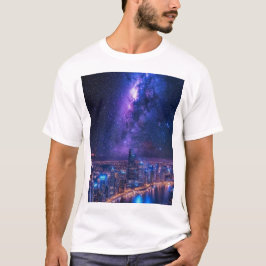 Camiseta Cidade das Estrelas: Linha do Céu Futurística sob