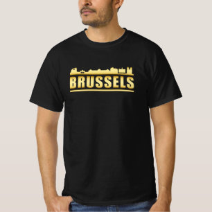 Camiseta Cidade de Bruxelas Bélgica Skyline Cityscape Funn