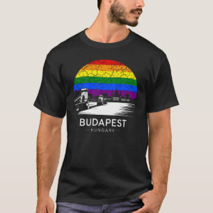 Camiseta Cidade de Budapeste Hungria Sinalizador Arco-Íris