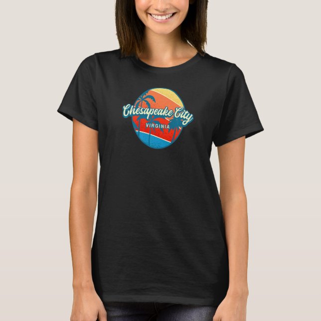 Camiseta Cidade de Chesapeake Virginia Summer Va Tropical E (Frente)