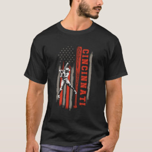 Camiseta Cidade de Cincinnati Baseball American Flag