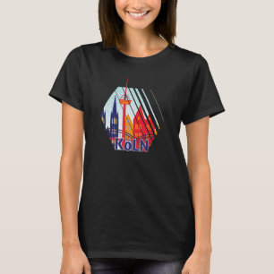 Camiseta Cidade de Colônia Alemanha Skyline Silhouette Outl