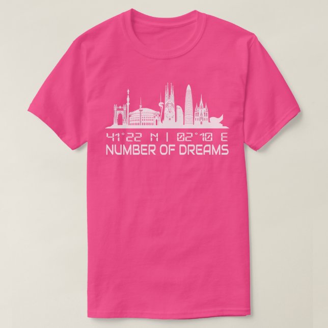Camiseta Cidade de Coordenadas GPS do Skyline de Barcelona (Frente do Design)