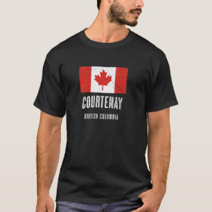 Camiseta Cidade de Courtenay - Canadá Bandeira Canadense S