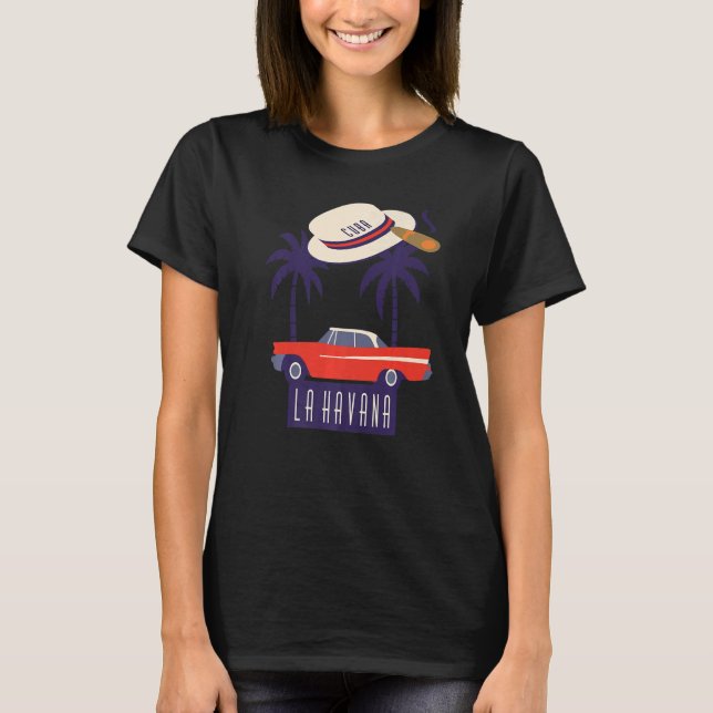 Camiseta Cidade de Cuba Havana Lar hispânica Caribe Souveni (Frente)