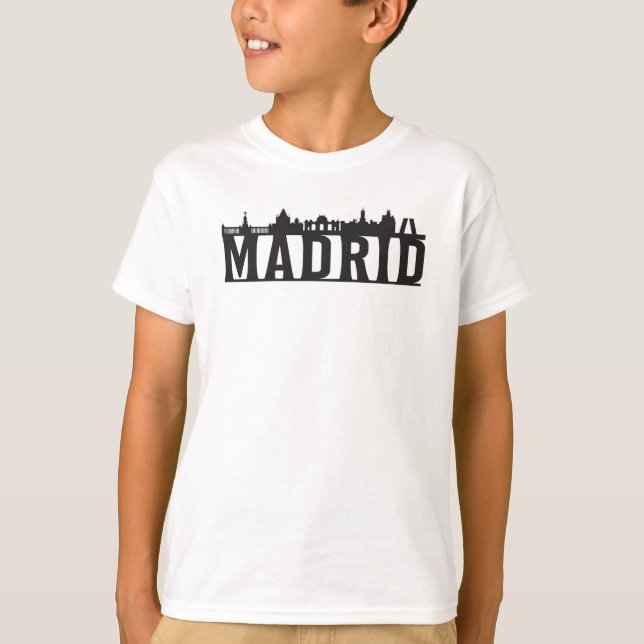 Camiseta Cidade de Espanha de Madri - Cidade do Skyline Cit (Frente)