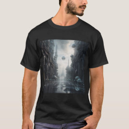 Camiseta Cidade de ficção científica e orbe