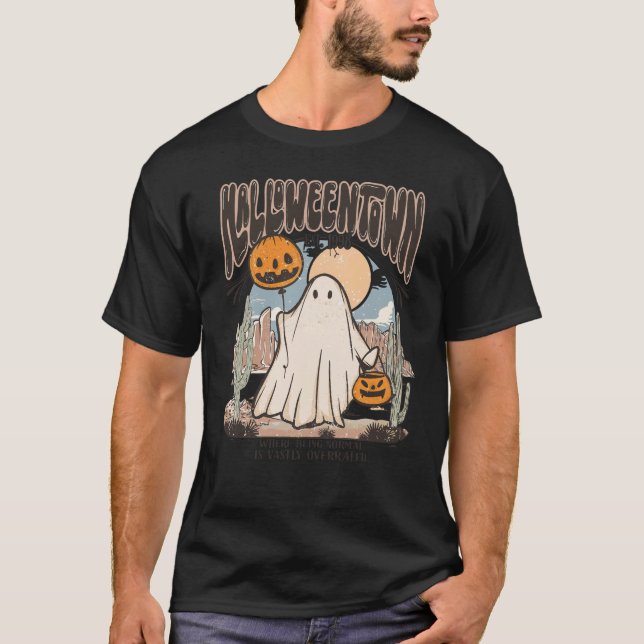 Camiseta Cidade De Halloween No Leste De 1998 Onde Ser Norm (Frente)