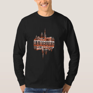 Camiseta Cidade de Hamburgo, Alemanha, Cidade de Cityscape
