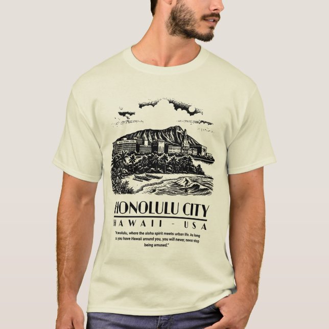 Camiseta Cidade de Honolulu Havaí EUA (Frente)