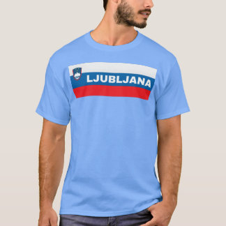 Camiseta Cidade de Liubliana na família da bandeira esloven
