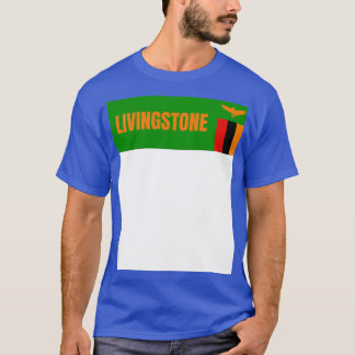 Camiseta Cidade de Livingstone na Bandeira da Zâmbia