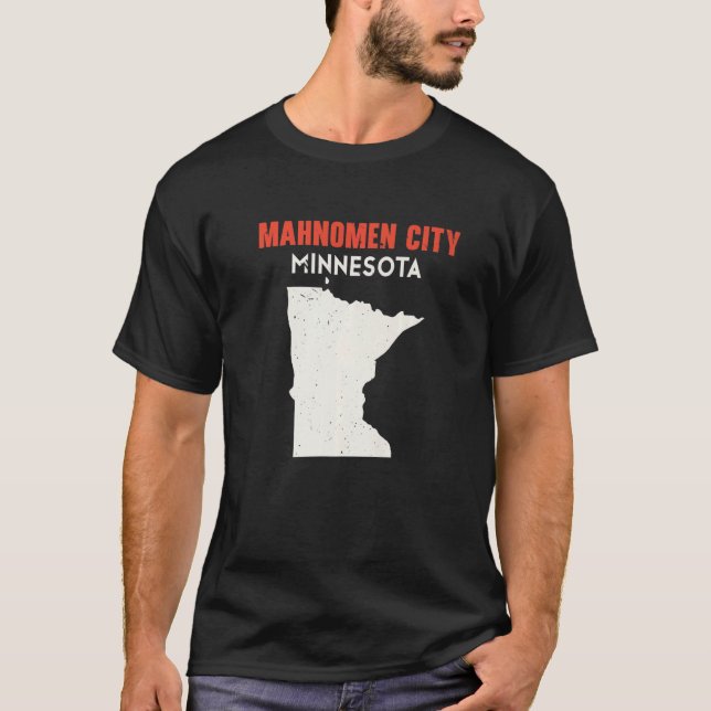Camiseta Cidade de Mahnomen Minnesota EUA Estado América Vi (Frente)