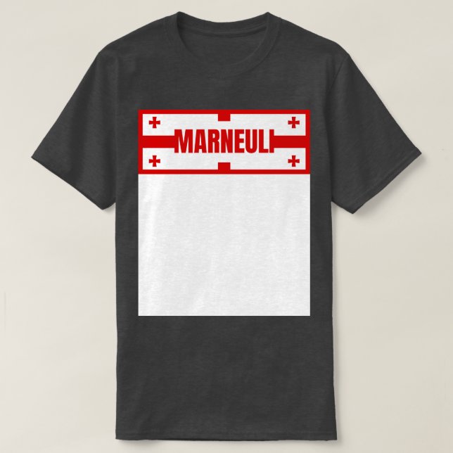 Camiseta Cidade de Marneuli na Geórgia Design de bandeira (Frente do Design)