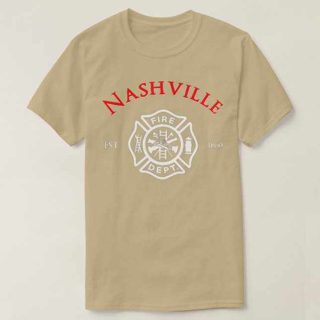 Camiseta Cidade de Nashville Fire Rescue Tennessee Bombeiro (Frente do Design)