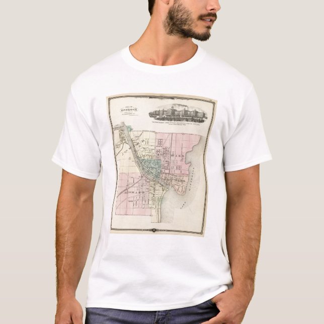 Camiseta Cidade de Oshkosh, capital de distrito do (Frente)