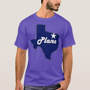 Camiseta Cidade de Plano Texas Lone State Map Marinho Blue