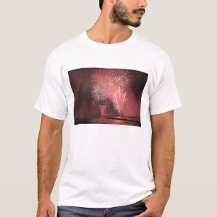 Camiseta Cidade de Quebec, Quebec, Canadá. Fogos de artifíc