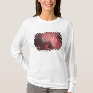 Camiseta Cidade de Quebec, Quebec, Canadá. Fogos de artifíc