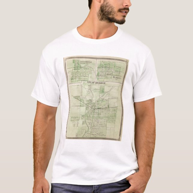 Camiseta Cidade de Richmond, Wayne Co com Centreville (Frente)