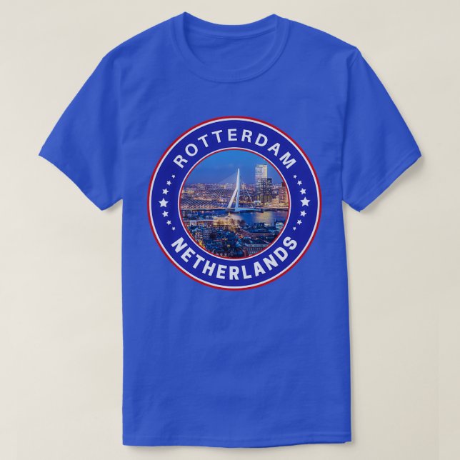 Camiseta Cidade de Roterdão, Países Baixos, pavilhão Viagem (Frente do Design)
