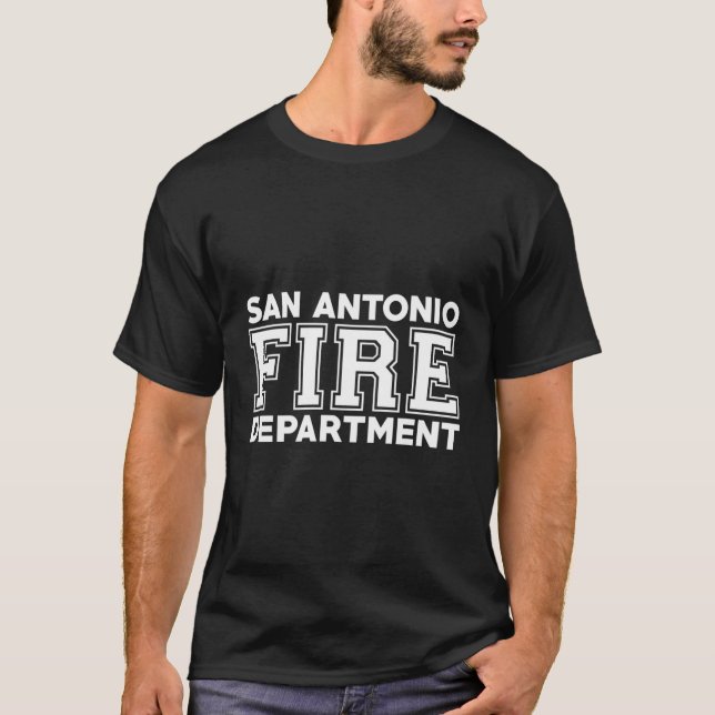 Camiseta Cidade De San Antonio Fire Rescue Bombeiro Texas (Frente)