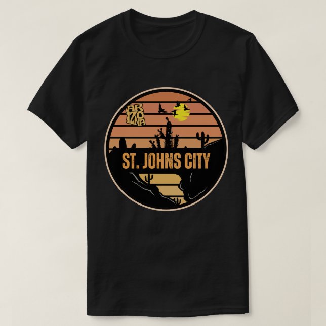 Camiseta Cidade de St. Johns, Arizona (Frente do Design)