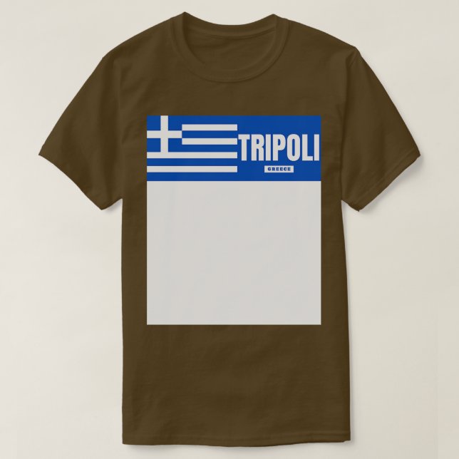 Camiseta Cidade de Tripoli com bandeira grega (Frente do Design)