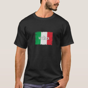 Camiseta Cidade De Vicenza Itália Com Bandeira Italiana