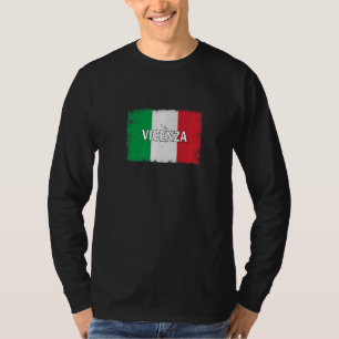 Camiseta Cidade De Vicenza Itália Com Bandeira Italiana