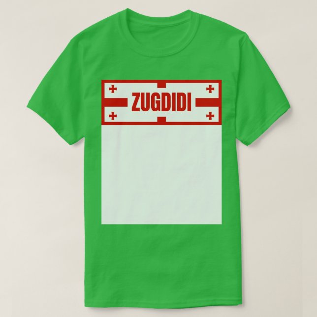 Camiseta Cidade de Zugdidi na Geórgia Design de bandeira (Frente do Design)