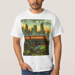 Camiseta Cidade distópica de 8 bits